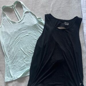 Women's Black and Mint Green Tank Tops